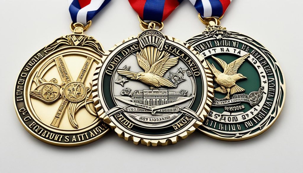 Custom medals with high attention to detail