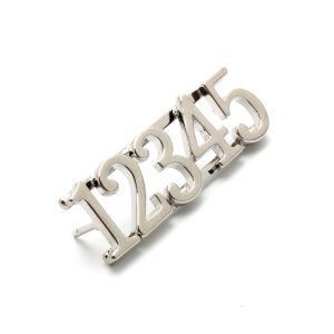 Silver numeral hair clip numbers 1 through 5.