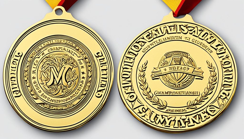 Personalized championship medals design