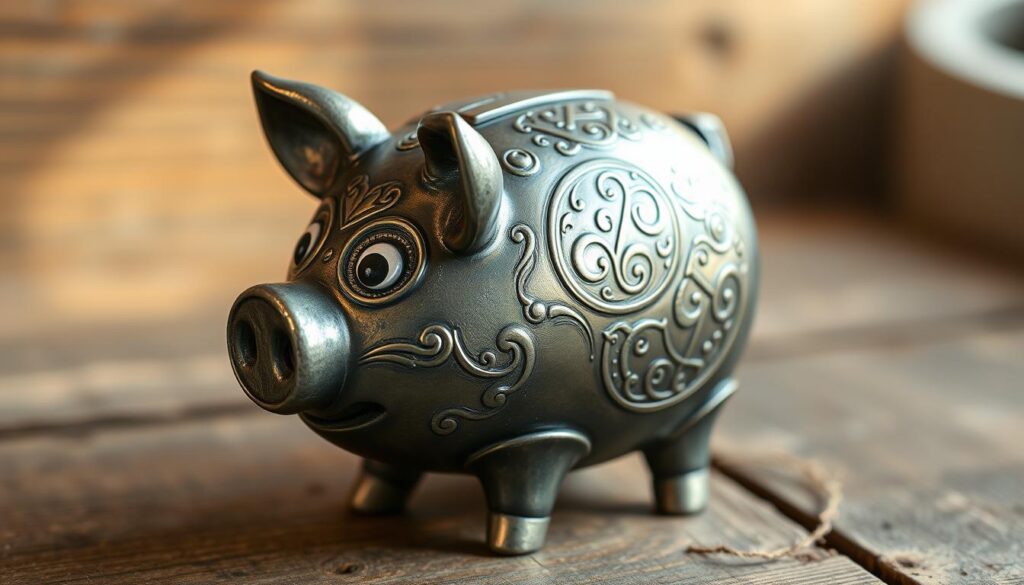 Gairun's vintage metal piggy bank