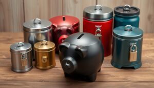 Heavy-duty metal piggy banks with lock