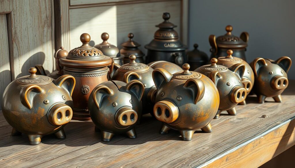 antique metal piggy banks