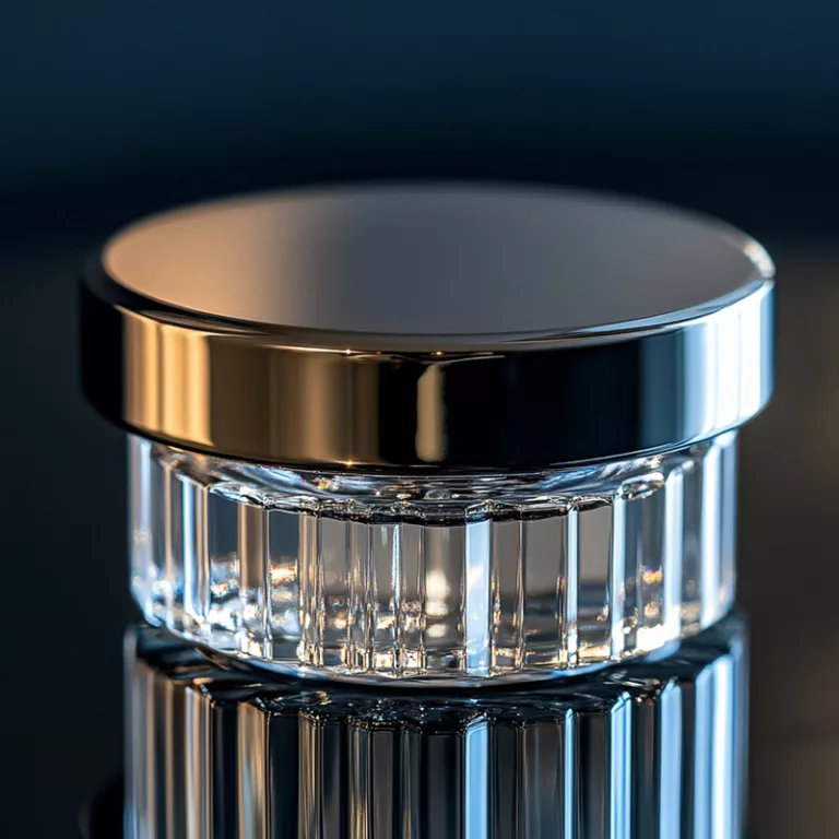 perfume bottle cap with a polished mirror finish