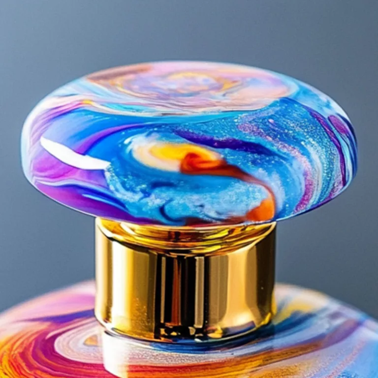 perfume bottle cap with painted surface