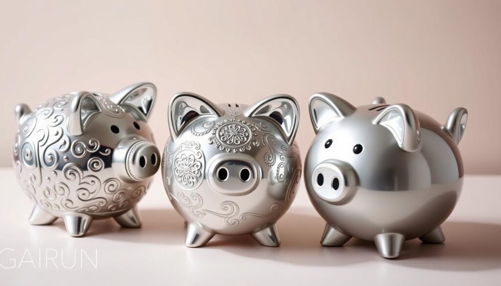 silver piggy bank designs