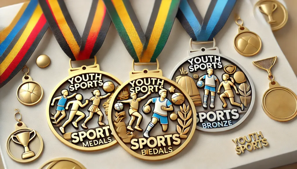 Youth and amateur sports medals awarded to young athletes for their efforts