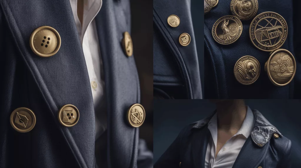 Zinc alloy buttons applied in jeans, blazers, uniforms, and military coats by Gairun