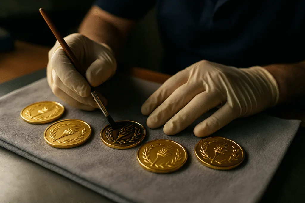 antique plating applied to medals antique plating applied to medals