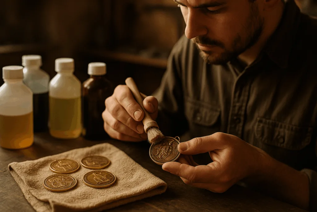 crafting antique plated medals