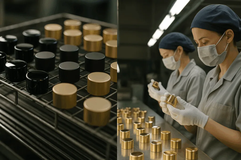plating polishing line perfume caps