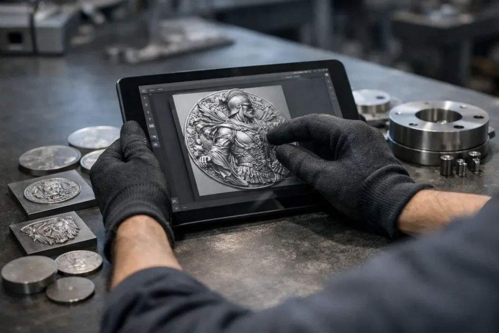 3d relief coin mold preparation 3d relief coin mold preparation