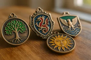Custom metal medals with color enamel and 3D relief