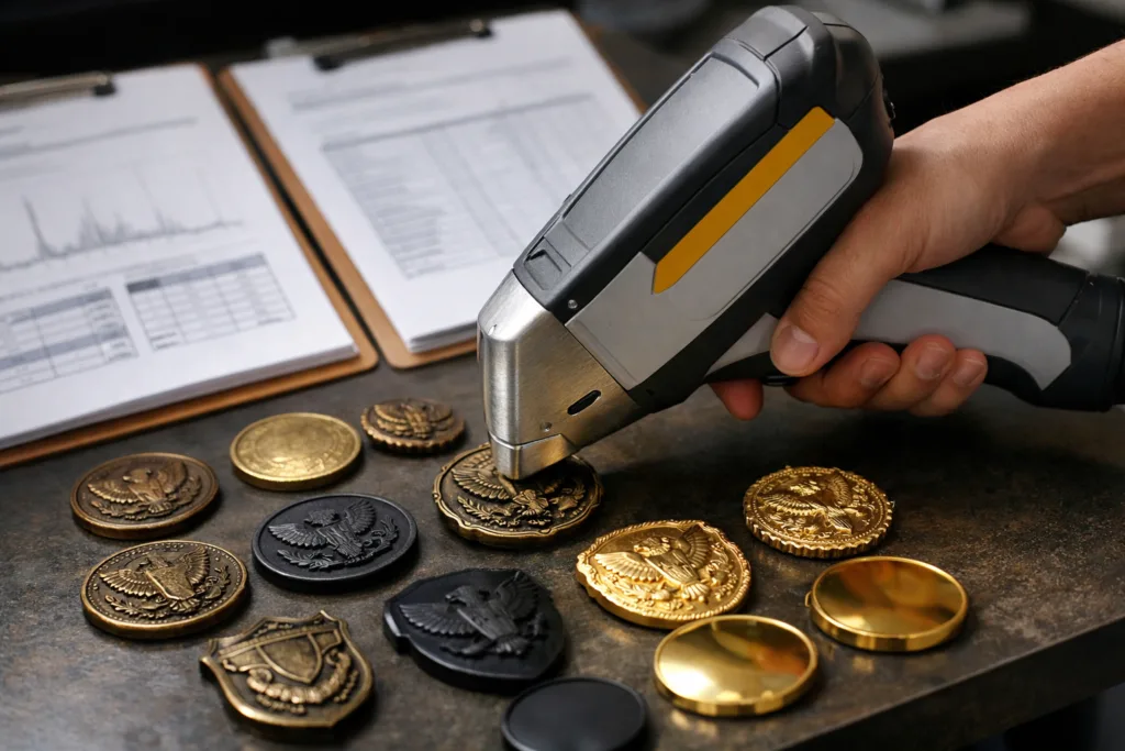 quality inspection oem odm metal badges coins quality inspection oem odm metal badges coins