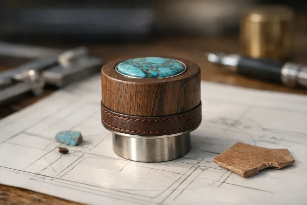 designer integration leather wood stone custom cap designer integration leather wood stone custom cap