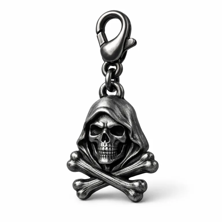 The black nickel variant is made of stainless steel with a brushed texture and high-relief 3D detailing for added dimension. Its finish provides a dark, sleek, and contemporary style ideal for streetwear or luxury items.