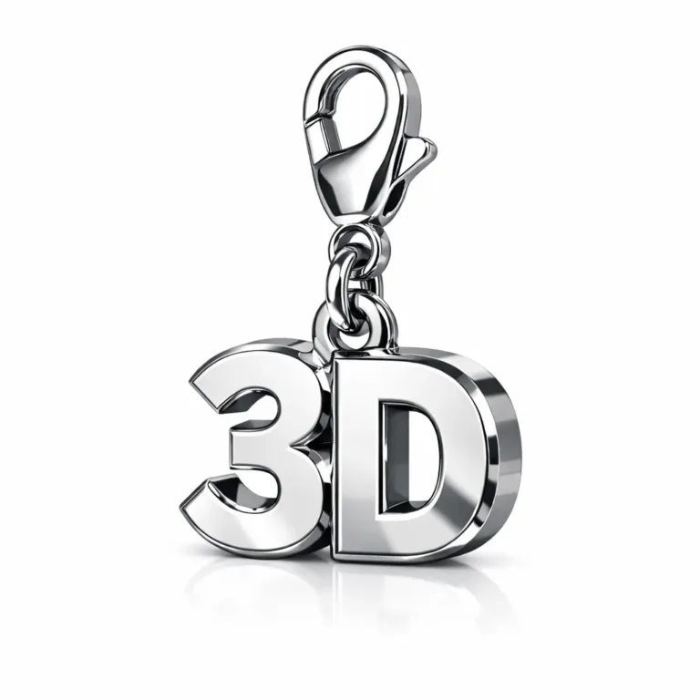 gr 3d charm zipper pull nickel polished This variant features a 3D charm zipper pull crafted from zinc alloy with a shiny nickel plating, exhibiting a polished mirror-like surface and crisp beveled edges for a premium appearance. Ideal for modern garments or accessories.