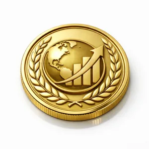 A premium round corporate souvenir crafted in zinc alloy with a highly polished gold finish. Features crisp beveled edges and a raised 3D relief emblem at center, ideal for showcasing custom branding. Perfect for elegant corporate gifting.