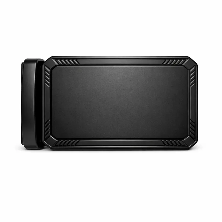 Matte black plated buckle crafted from zinc alloy, featuring a flat 2D surface with raised relief accents along the outer edge. Elevates the buckle with a touch of dimensional detail.