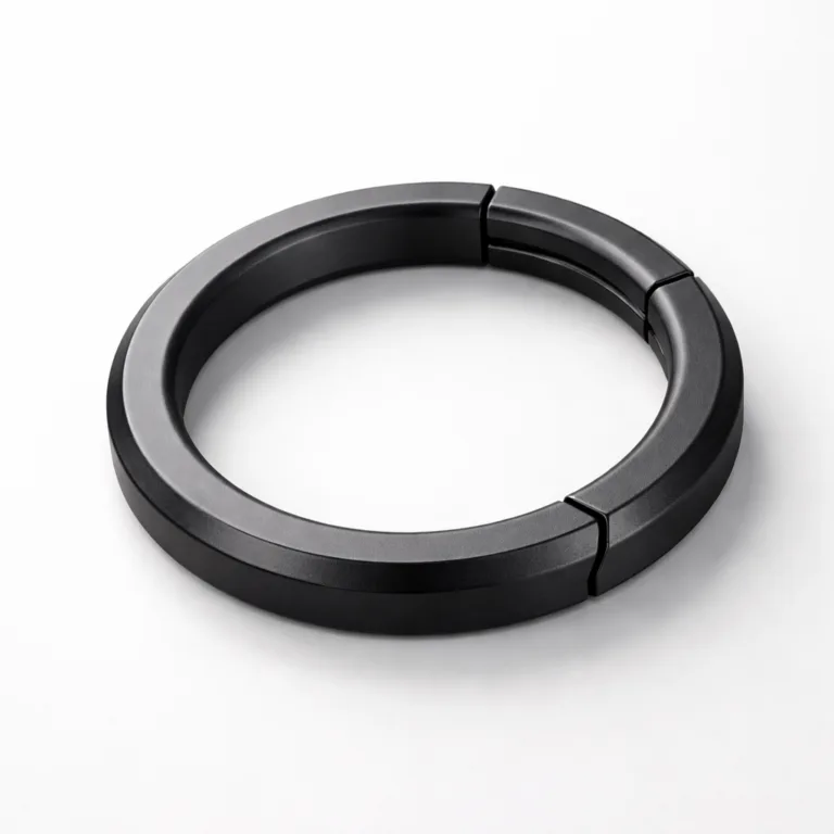 A matte black metal closure crafted from zinc alloy, showcasing a sandblasted texture and crisp beveled edges in a classic round shape. Designed to combine strength with a contemporary look, perfect for modern packaging needs.