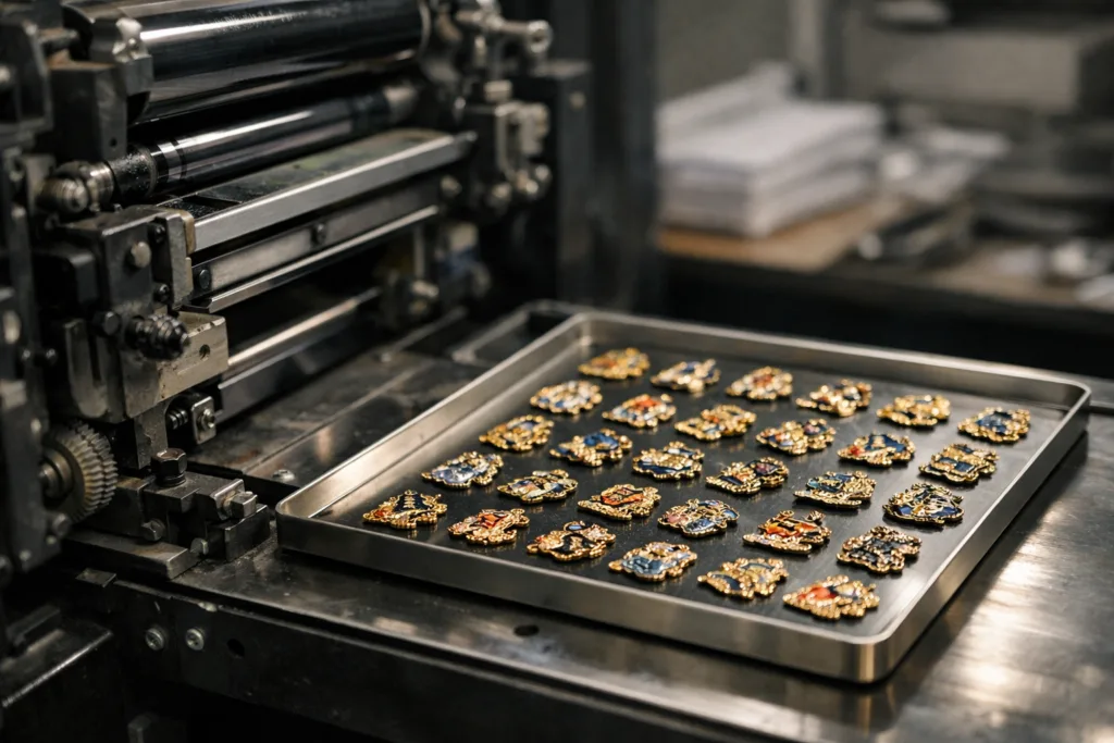 offset printing enamel pins production offset printing enamel pins production