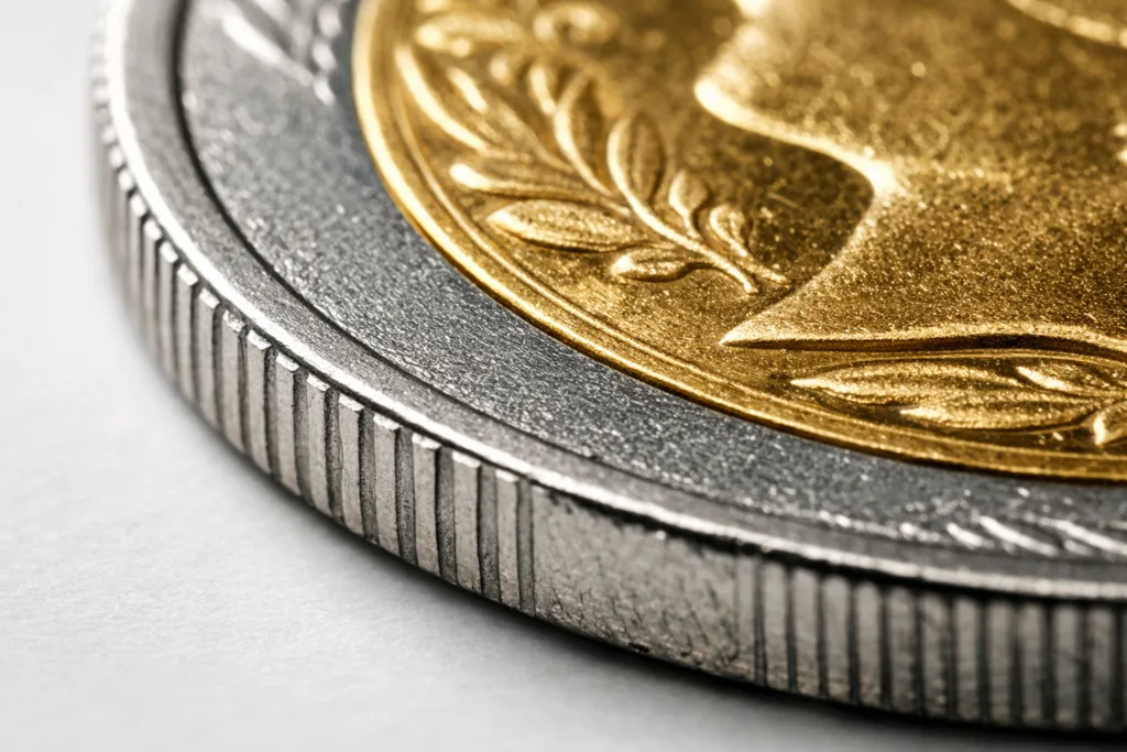 dual plating gold silver coin detail dual plating gold silver coin detail
