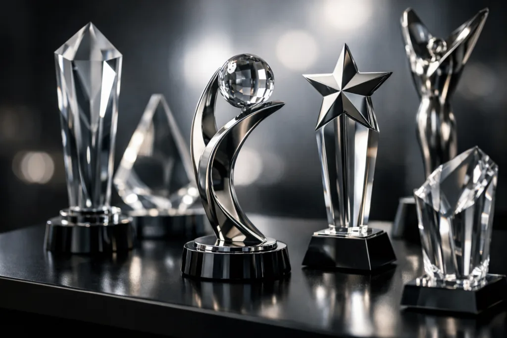 high polish luxury award trophies display high polish luxury award trophies display