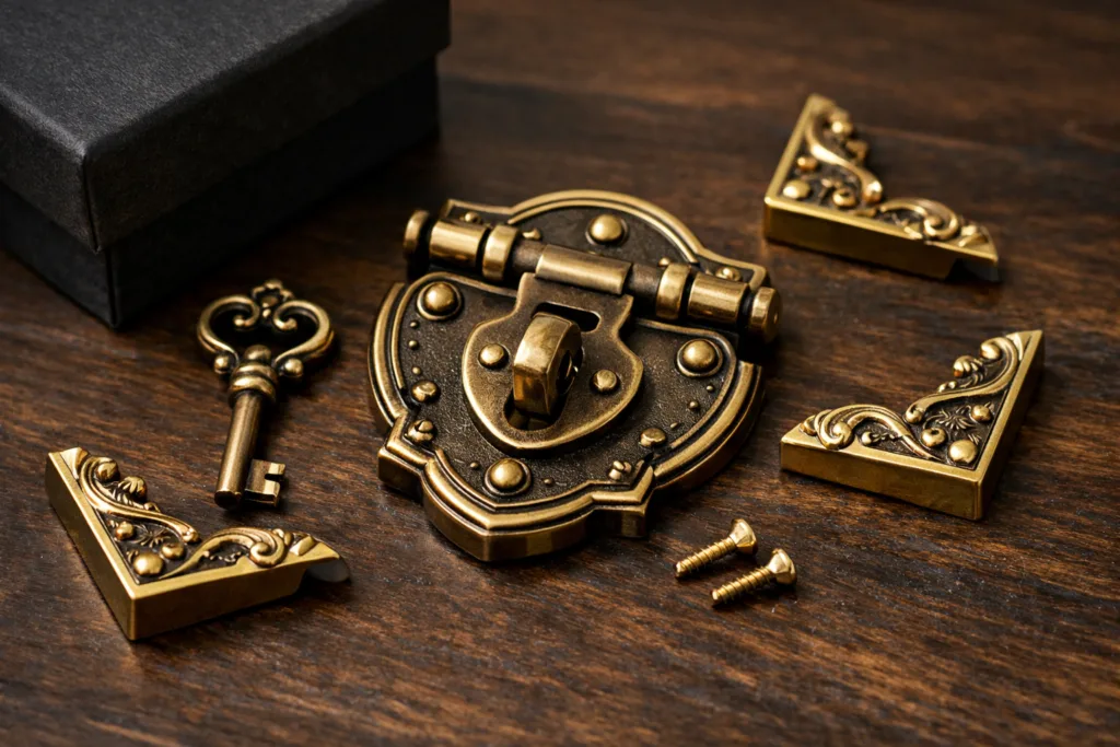 zinc alloy gift box lock corner set zinc alloy gift box lock corner set