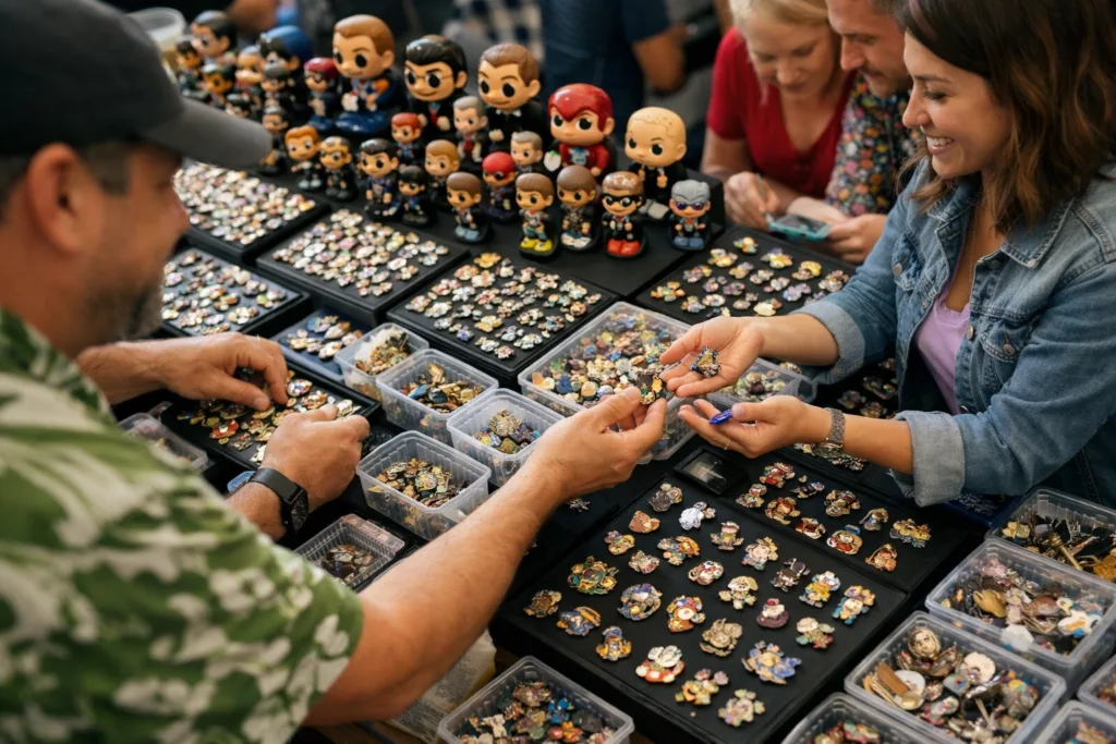 bobblehead pin trading event table bobblehead pin trading event table