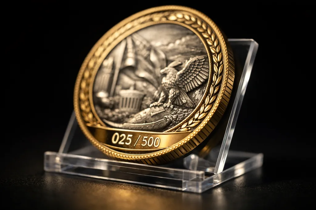 commemorative medallion serial detail commemorative medallion serial detail