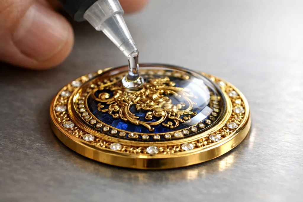 epoxy dome application medal