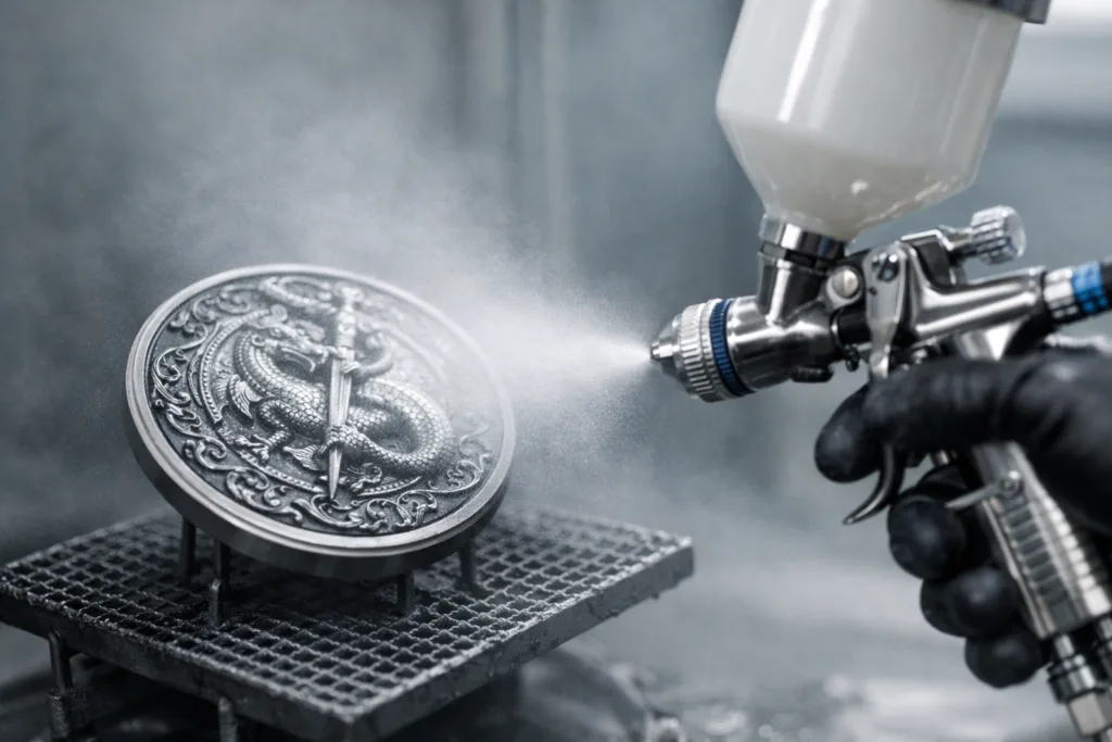 foggy paint spray metal medallion foggy paint spray metal medallion