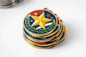 A clean, well-lit image showing participation medals highlighting color and premium finish, ideal for organizers selecting event rewards.