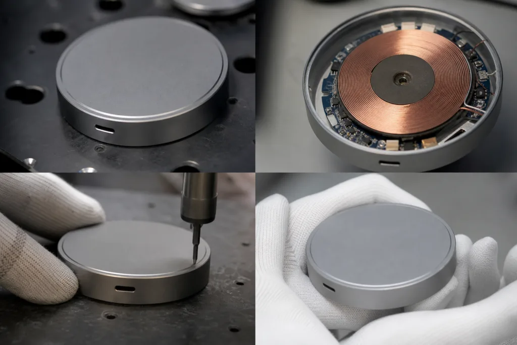 wireless chargers metal housings construction detail wireless chargers metal housings construction detail