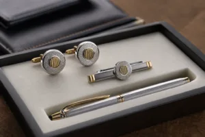 A polished accessory set showing how coordinated metal finishes and balanced presentation create a premium first impression.