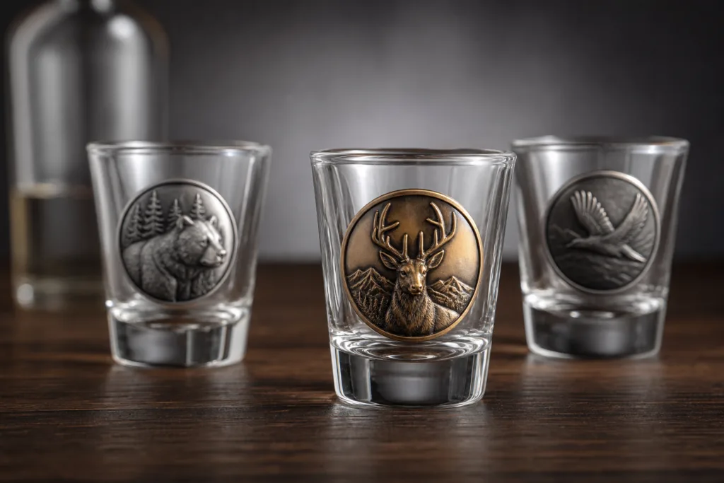 shot glasses metal medallions design options shot glasses metal medallions design options