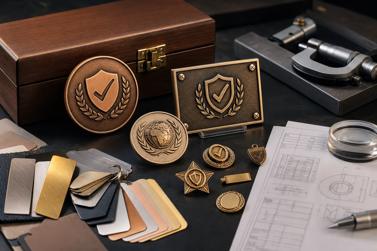 Custom metal product safety compliance review with finished samples and material specifications