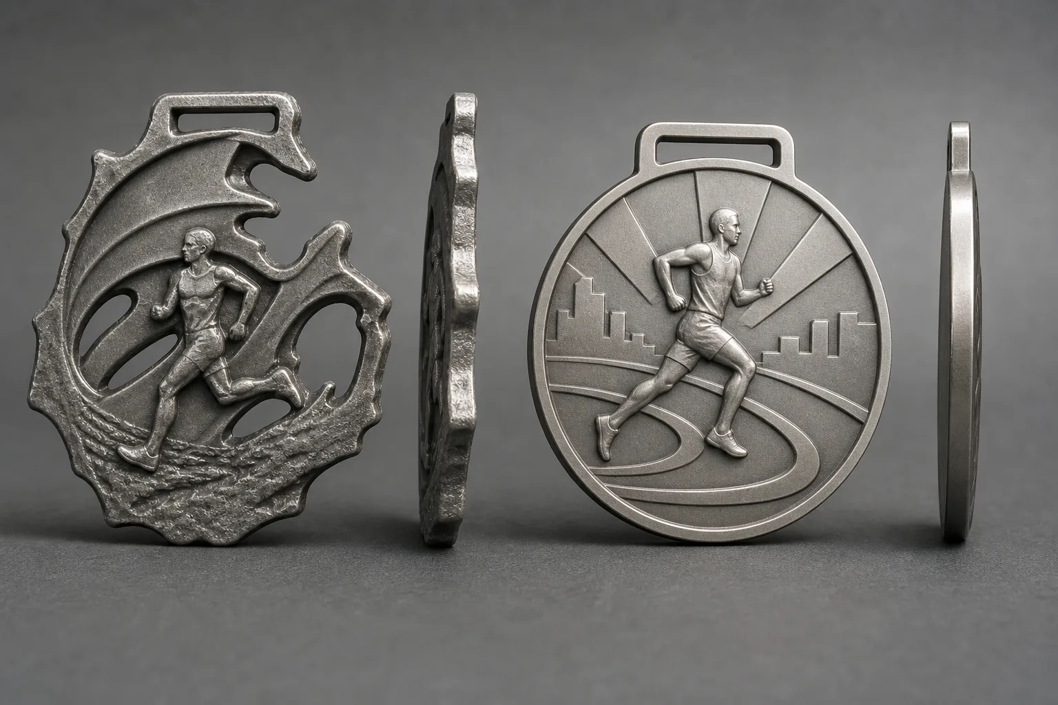 Comparison of dimensional die-cast and raised-recessed die-struck medal forms