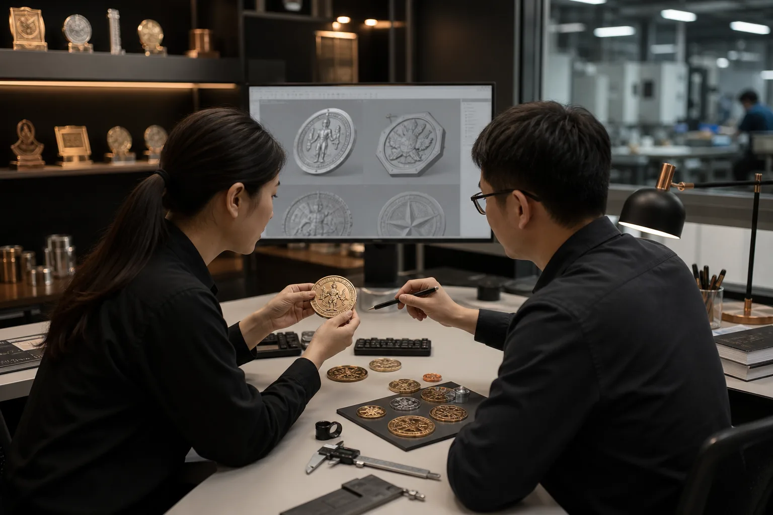 Gairun engineering and project team reviewing custom metal product prototypes together