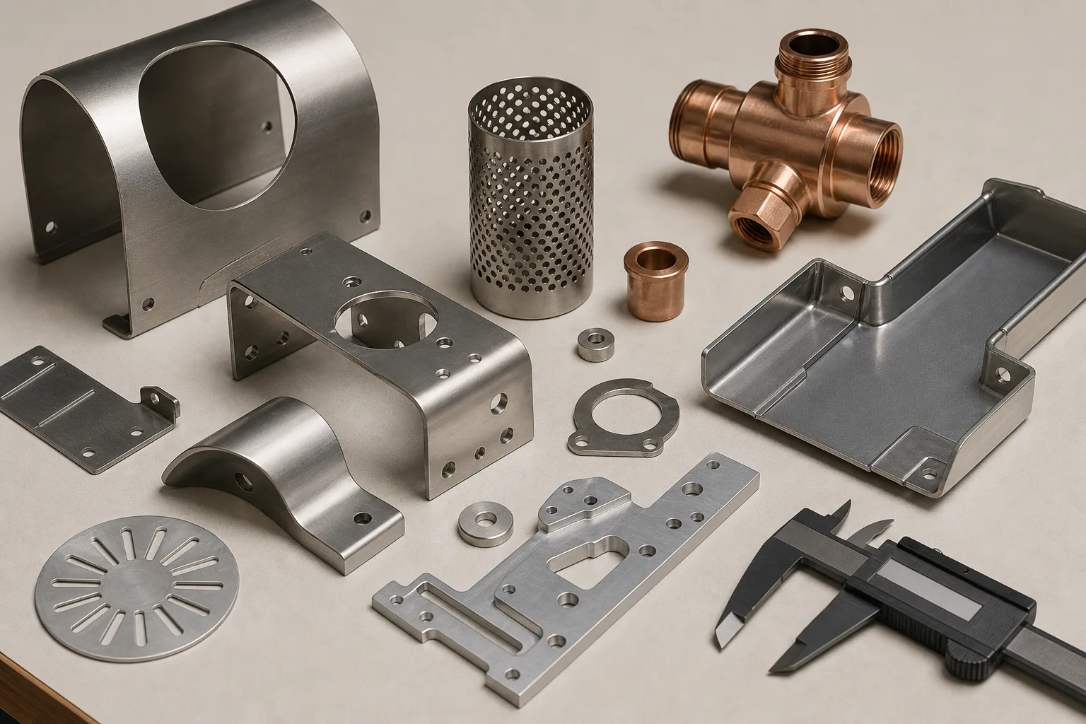 Stainless steel and aluminum parts reviewed for form and connection details