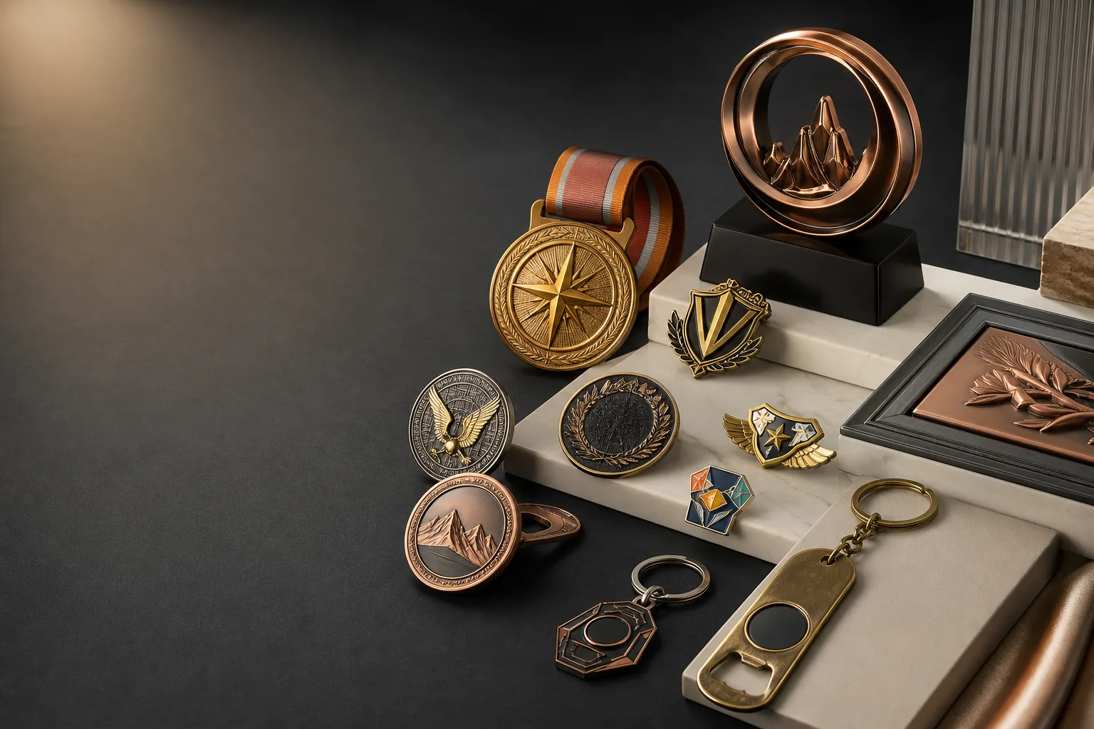 Custom medals, coins and badges arranged for OEM ODM metal product manufacturing