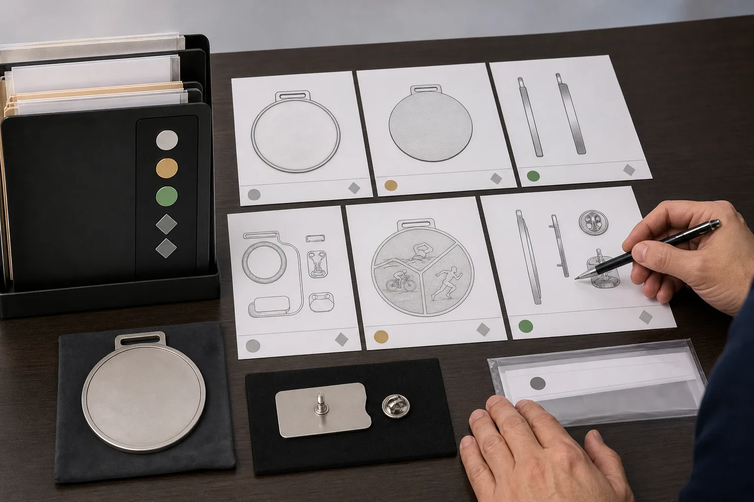 Organized custom metal product drawing pack with separate views and revision control