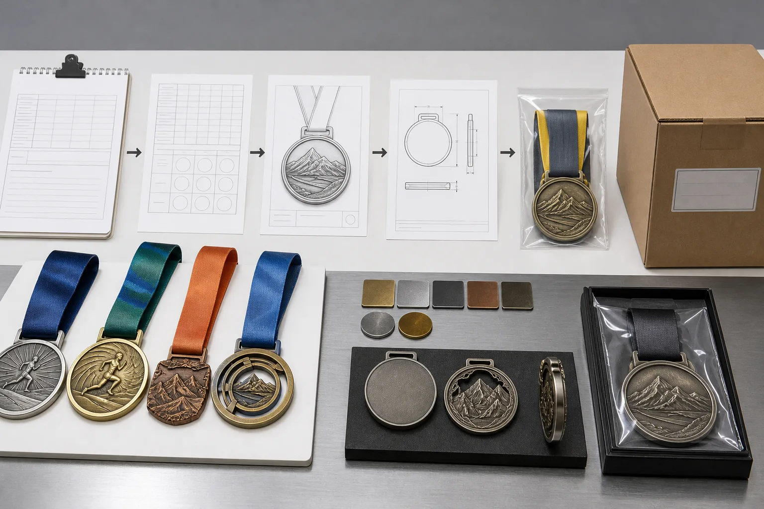 Approval workflow from race registration data to packaged custom medals