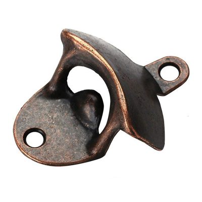 Antique bronze bottle opener wall mount.